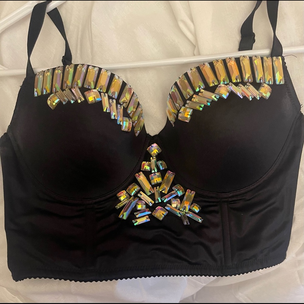 BEBE BEDAZZLED Crop Top